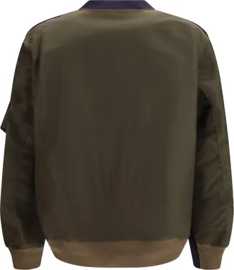 sacai Mens Sponge Sweatshirt Navy&times;d-Khaki Cotton; Nylon Sweatshirts Navy&times;d/khaki Sweater