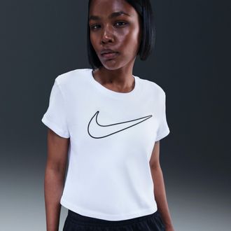 Nike Womens Nike Sportswear Short-Sleeve Graphic T-Shirt in White | HV5002-101