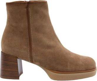 Catwalk Stijlvolle Jorund Enkellaarsjes - Dames - Laarzen met Hak - Bruin - 37 EU - Schoenen