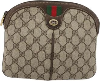 Gucci Pre-owned Vintage Cross Body Bag - Dames - Vintage Schoudertas - Bruin - ONE Size - Leer - Vintage