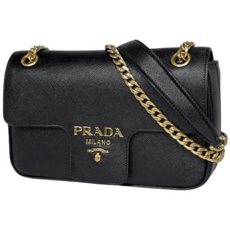 Prada Pre-owned Vintage Schoudertas - Dames - Pre-owned - Zwart - Maat: ONE Size Leer