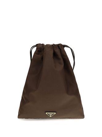 Prada Womens Clutch Bag Wish Re-Nylon Bruciato Brown Polyamide