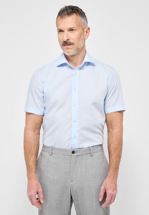 Eterna Kurzarmhemd ETERNA SLIM FIT, Herren, Gr. 43, Normalgr&ouml;ssen, hellblau, Popeline, 100% Baumwolle, schmal, Hemden Kurzarmhemd, NON IRON (b&uuml;gelfrei)