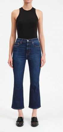 Daze Shy Girl High Rise Crop Flare Jeans In Blue