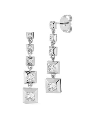 Chloe and Madison Chloe And Madison Jewelry Cz Graduated Drop Earrings