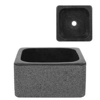 Berkfield Home Sink 30x30x15 cm Riverstone Black | Size: 30 x 30 x 15 cm