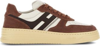 Hogan logo-patch leather sneakers - women - Leather - 38.5 - Brown