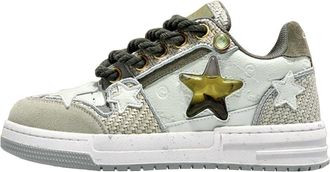 Generic Couple Star Sneakers Fashionable and Versatile Outdoor Casual Comfortable Thick Soled Sports Shoes (Khaki,6.5)