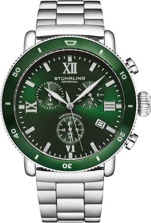 Stührling Monaco Chronograph Quartz Green Dial Mens Watch M17995