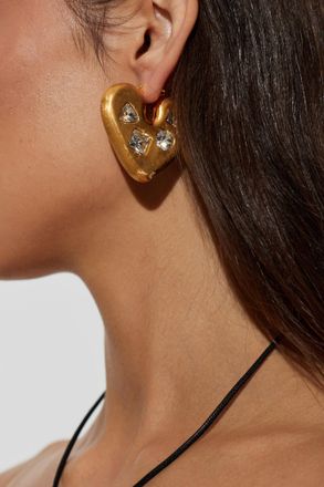 Jacquemus Heart-shaped Earrings, Womens, Gold