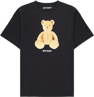 Palm Angels Black Plush Teddy Bear Cotton T-Shirt