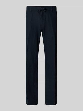 Selected Straight Leg Leinenhose mit Tunnelzug Modell LEROY in Dunkelblau, Gr&ouml;&szlig;e XL