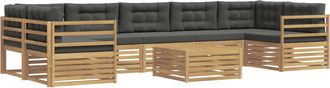 vidaXL Conjunto De Sof&aacute;s De Exterior 8 Uds. Blanco Y Antracita Vidaxl