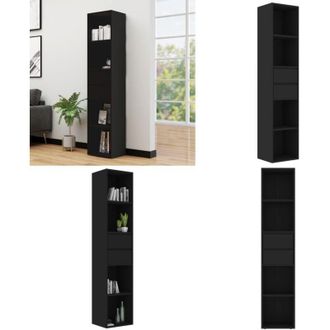 vidaXL Libreria Nera 36x30x171 cm in Legno Multistrato - Libreria nera - Libreria moderna