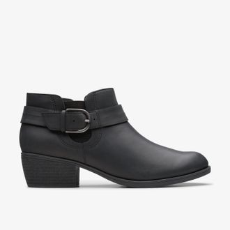 Clarks Charlten Rae Black Oily Leather