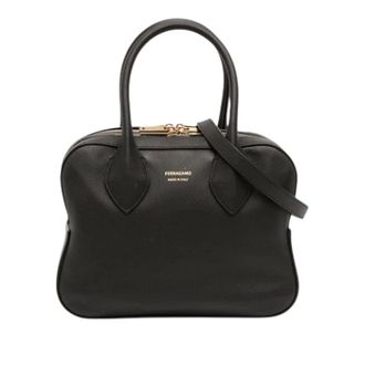 Ferragamo Pre-owned Handbags, female, Black, Size: ONE SIZE Pre-owned Leather Handbag
