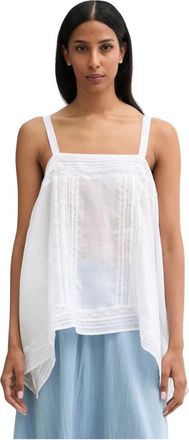 Isabelle Blanche Blouses - Dames - Tops zonder mouwen - Wit - L - Katoen - Tops