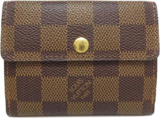 Louis Vuitton Damier Brown Damier Canvas Ebene Damier Canvas Coin Purse/Coin Case (Pre-Owned)