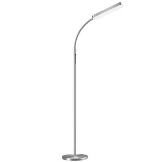 TecTake L&aacute;mpara de pie 5 modos de iluminaci&oacute;n, led, 12 w 22 x 176 cm plateado