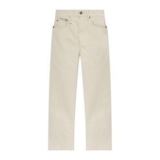 R13 Straight Trousers, female, Beige, Size: W29 Trousers with logo