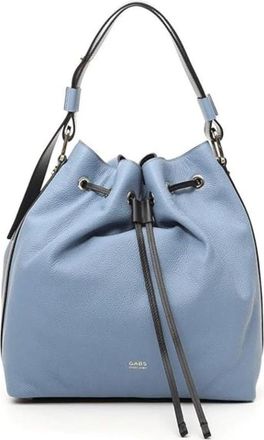 Gabs Blauwe Leren Schouder Bucket Tas - Dames - Schoudertassen - Blauw - ONE Size - Leer - Tassen