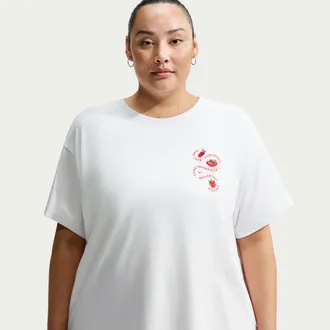 Nike Womens Nike Sportswear Classic Oversized T-Shirt (Plus Size) in White | IH8038-100