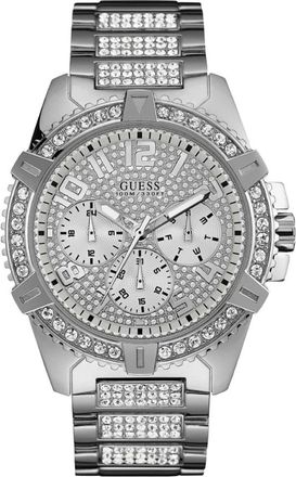 Guess Roestvrijstalen Frontier Horloge - Heren - Horloges - Grijs - ONE Size - Accessoires