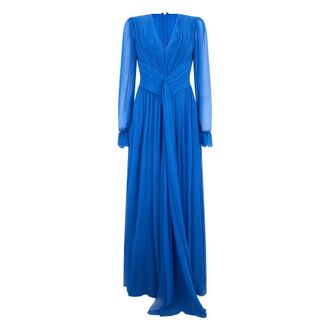 Alberta Ferretti Long Dress - female - Alberta Ferretti - Gowns - Blue - S - Dresses