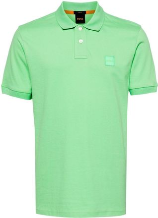 BOSS logo-appliqu&eacute; short-sleeve polo shirt - men - Elastane/Cotton - 3XL - Green