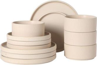 Gibson Home Townscape Plates and Bowls 12 Piece Dinnerware Set in Cream at Nordstrom