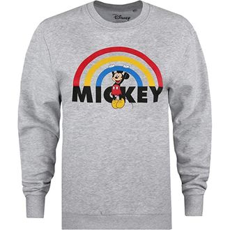 Disney Dames/dames Mickey Mouse Regenboog Sweatshirt (Grijs/Zwart)
