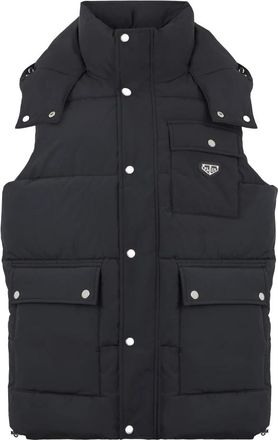 Philipp Plein Nylon Puffer Vest Gothic Plein - Heren - Bodywarmers - Zwart - XL - Nylon - Jassen