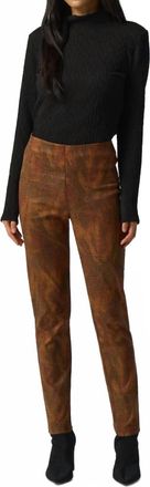 Joseph Ribkoff Slim Fit Houndstooth Pants In Brown/multi