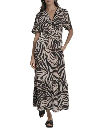 DKNY V-Neck Maxi Dress