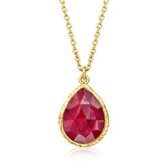 Ross-Simons Ruby Necklace in 18kt Gold Over Sterling