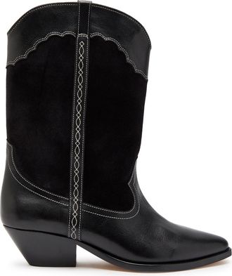 Isabel Marant Duerto Western Panelled Leather Mid-calf Boots - Black - 41 (IT41/ UK8)