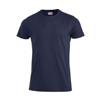 Clique Mens Premium-T Crew Neck Half Sleeve T-shirt, in Jersey Cotton, parasudor ribbon, stretch collar, slim-fit fit, blue, L