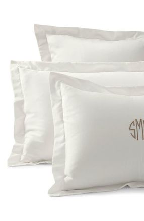 Lands End 400 Thread Count Premium Supima Cotton No Iron Sateen Pillow Sham in Ivory at Nordstrom, Size Standard