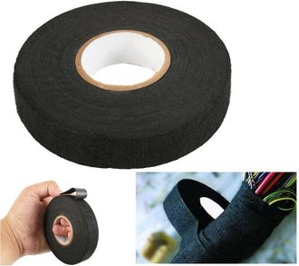 Trade Shop Trade Shop - 5 Rotoli Di Nastro Adesivo In Tessuto Cablaggio Cavi 19mm X 25mt