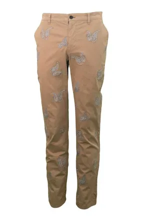 Lords of Harlech Charles Stretch Twill Flat Front Pant in Paisley Tan at Nordstrom, Size 3632