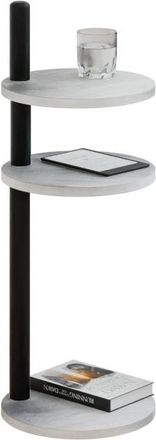 OEM Mesa Auxiliar Redonda Tipo Loft De 3 Niveles, 30x30x97 Cm, Metal Negro