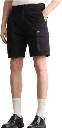 Calvin Klein Zwarte Cargo Bermuda Shorts - Heren - Korte Broeken - Zwart - W33 - Katoen - Korte Broeken