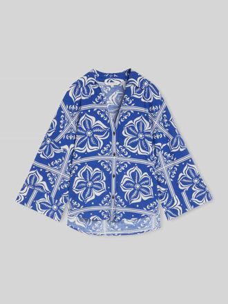 Tom Tailor Oversize Bluse aus Leinen-Viskose-Mix in Royal, Gr&ouml;&szlig;e 34