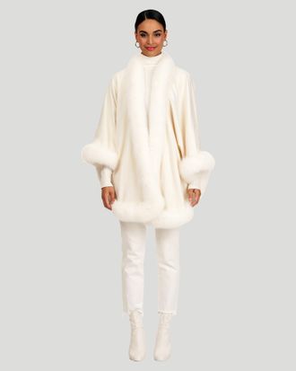 Gorski Cashmere Capelet with Shadow Fox Trim