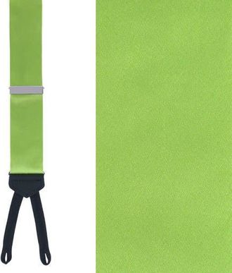 Trafalgar Store Sutton Solid Color Silk Formal Suspenders | Y-Back, Adjustable Braces in Light Green at Nordstrom