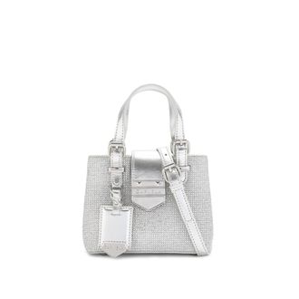 Carvela Womens Maria Disco Micro Bag - Silver Fabric - One Size