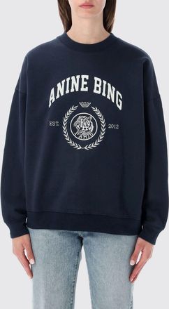 Anine Bing Felpa oversize in cotone con logo stampato e spalle cadute