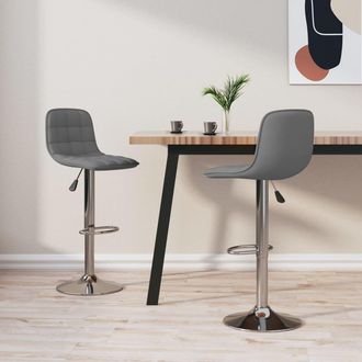 vidaXL Taburetes De Cocina 2 Unidades Tela Gris Claro Vidaxl