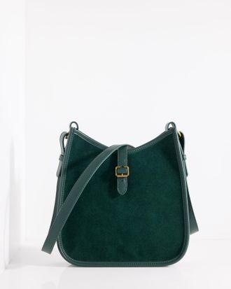 Talbots Nadine Suede Saddle Bag - Hunter - 001 Talbots