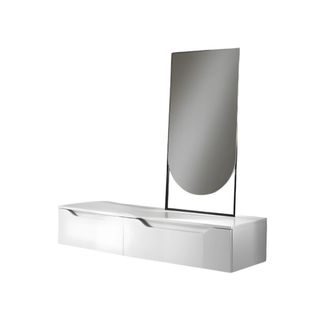 MondoViro armario suspendido para ba&ntilde;o de madera con 2 cajones y espejo led